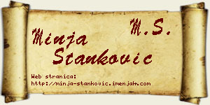 Minja Stanković vizit kartica